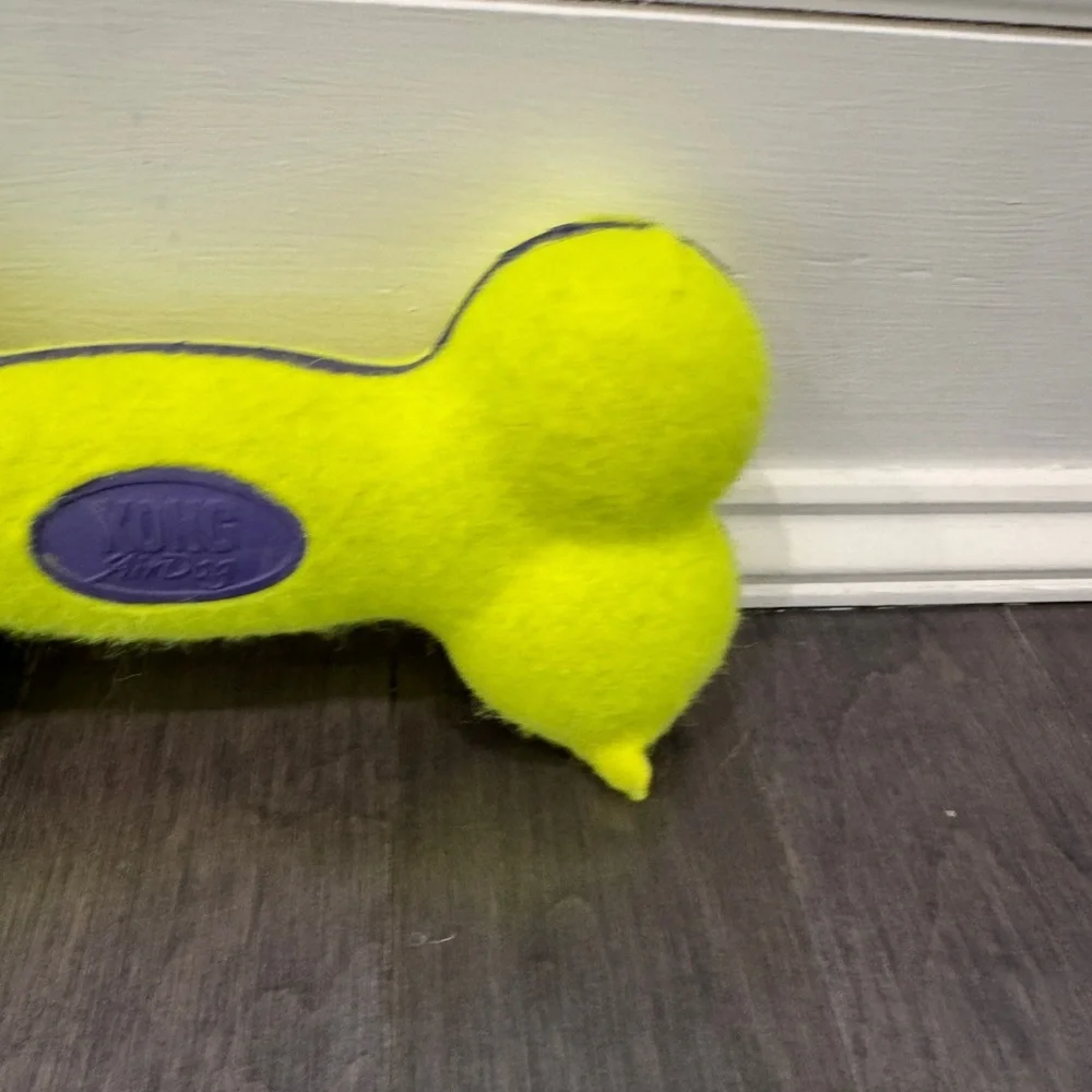 Kong AirDog Large Dog Pet Tennis Ball Bone Toy - Vibrant Yellow